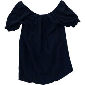 La Hearts Womens Size S Black Ruffle Off The Shoulder Blouse Linen Top